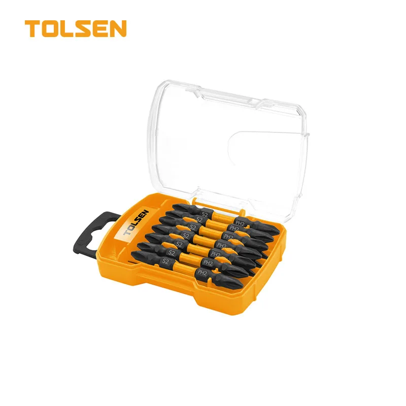 20582 Tolsen - Bộ Mũi Vít Va Đập Hai Đầu Ph2 65Mm (10 Chi Tiết)