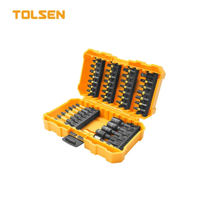 20585 Tolsen - Bộ Mũi Vít Va Đập Đa Năng Kèm Đầu Giữ Mũi Vít Và Đầu Chuyển Khẩu (40 Chi Tiết)